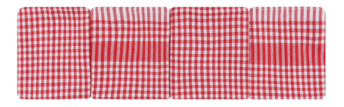 Set kuhinjskih krpa (10 kom.) Klarisa (crvena svijetla + bijela)