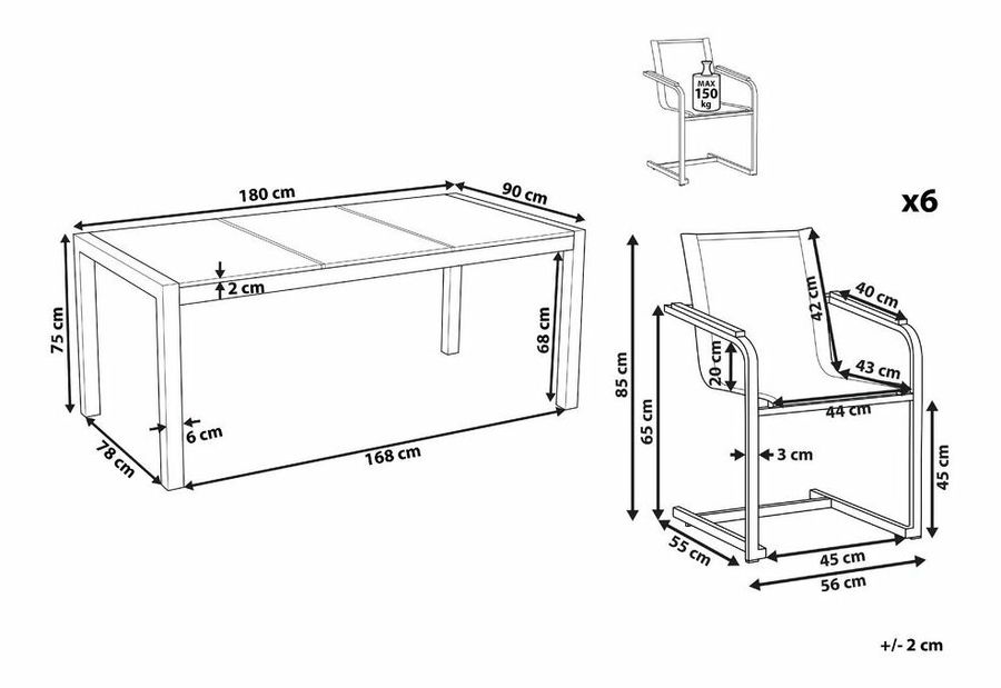 Záhradná zostava Cleopatra (sivá)