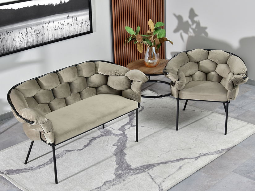 Pohovka dvojsedačka Pegaban (čierna)