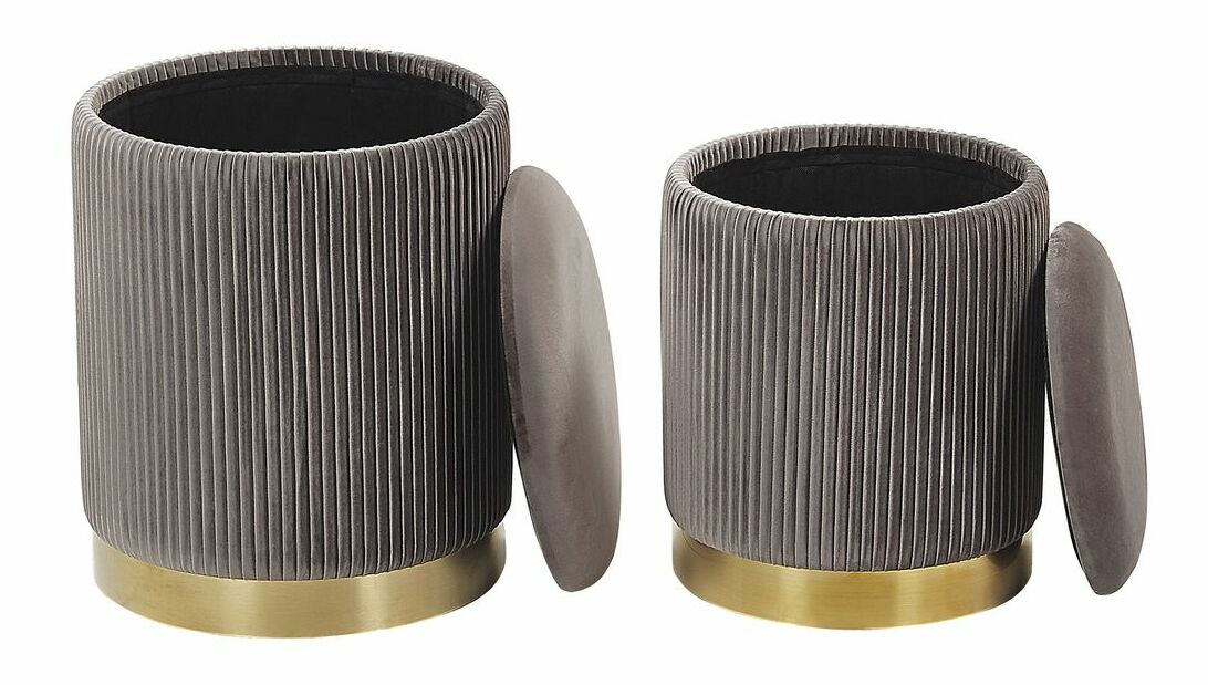 Set 2 ks. taburetiek MIXAMAR (látka) (sivá) (s úl. priestorom)