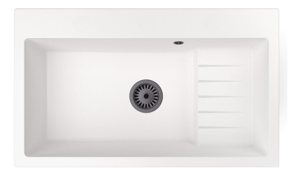 Kuchynský drez Akream (biela) (s 2 otvormi pre batériu)