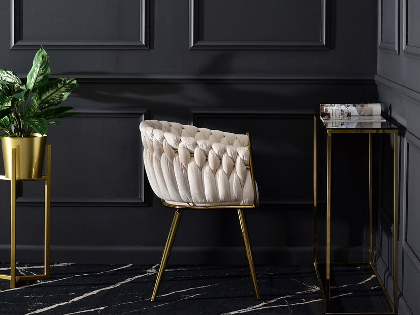 Jedálenská stolička Radio (béžová + zlatá)