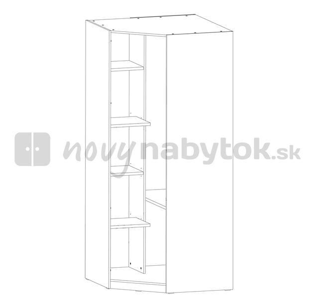 Rohová šatníková skriňa City C/28