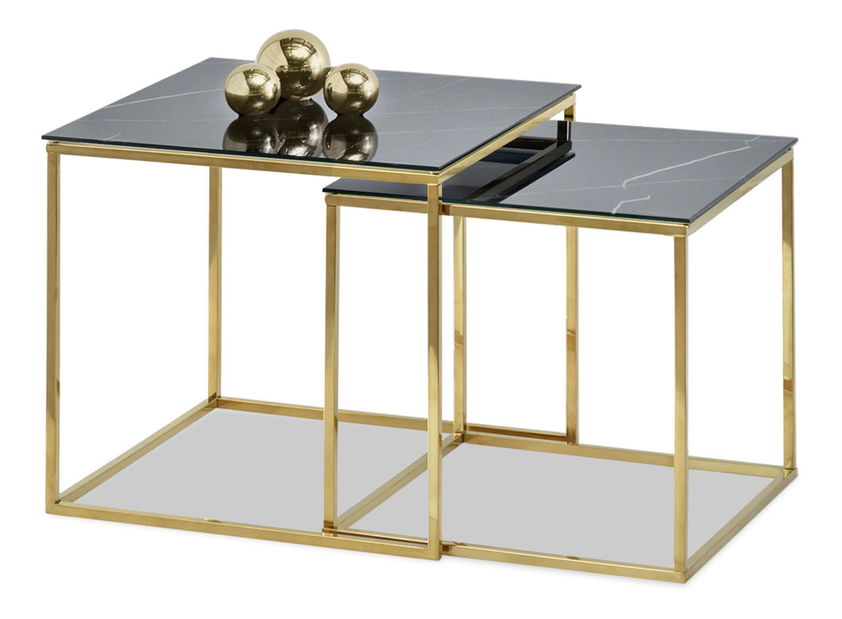 Dohányzóasztal Prana Law (fekete márvány + arany)