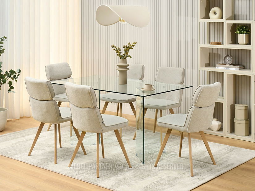 Blagovaonska stolica Minero (bež + hrast)