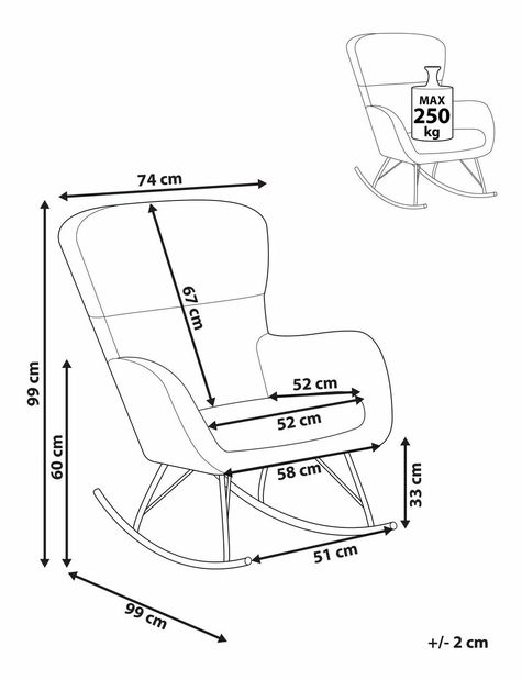 Függőfotel Andrine (fehér + fekete)