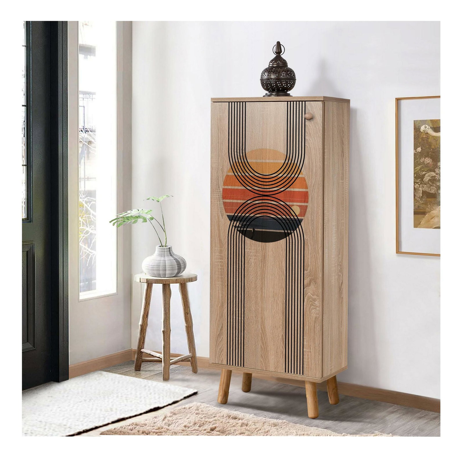 Cipőtároló (cipősszekrény) Beside 7 (sonoma tölgy)