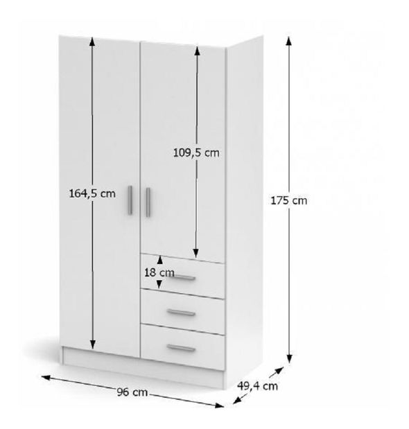 Šatníková skriňa Amo Typ 1 (biela)