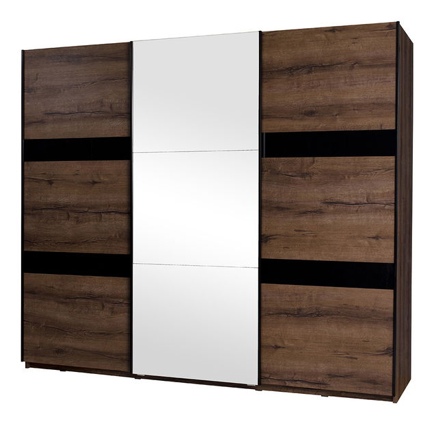 Ormar za garderobu Desayuno DSZ250 (hrast monastery + crni sjaj)