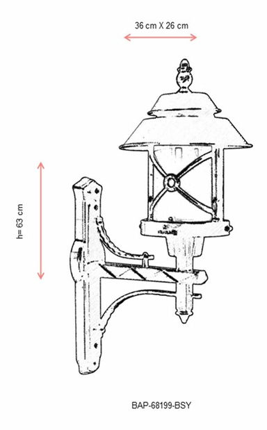Kültéri fali lámpa Daphne (fekete + fehér)