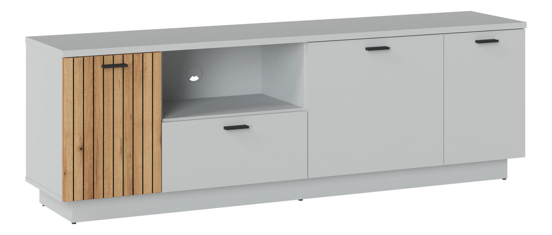 Masă TV/Dulap Veresa F04 (Cenușă + Stejar coast evoke)