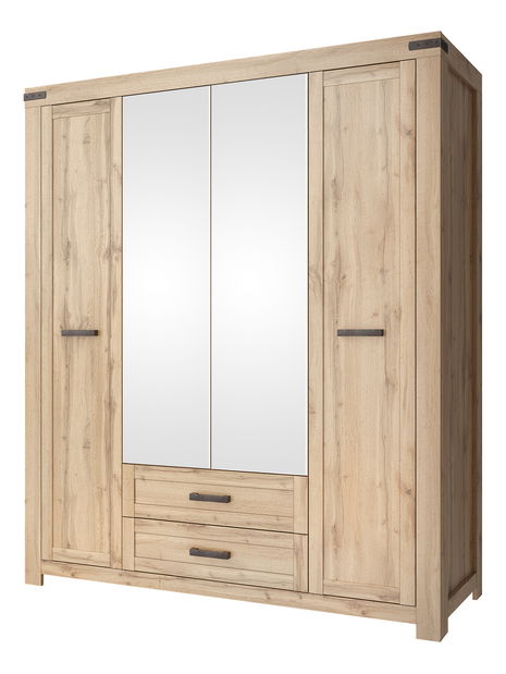 Ormar za garderobu Mirella 4D2S (hrast wotan)