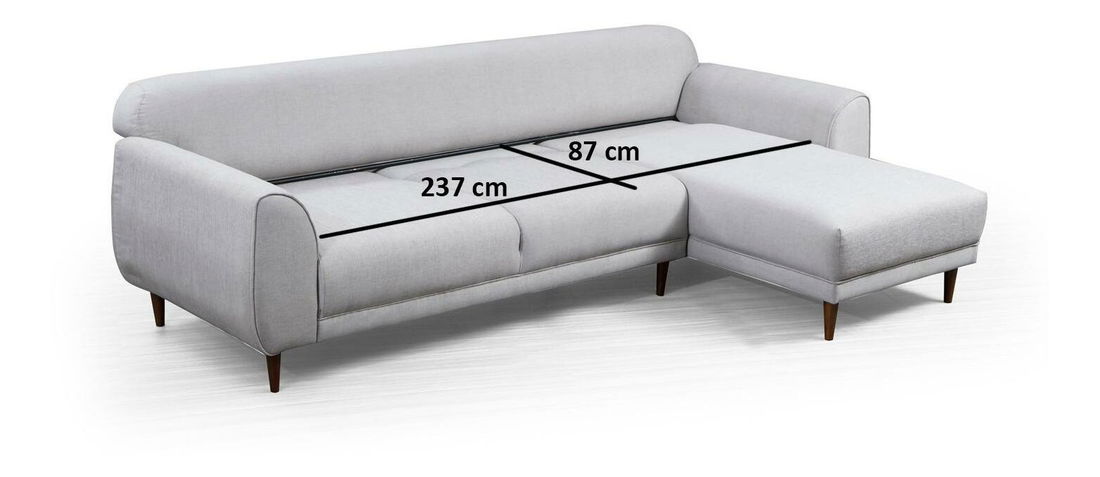 Rohová sedačka Imagetta (P) (béžová + orech)