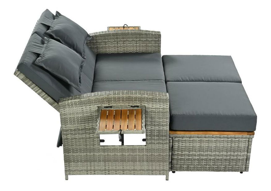 Vrtna sofa Mory (siva + prirodna)