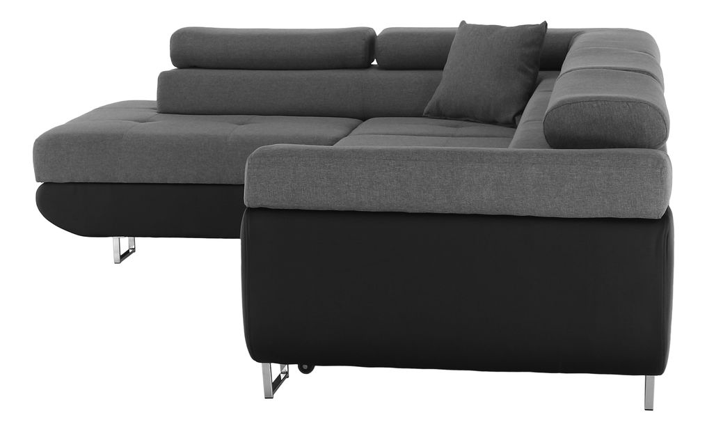 Rohová sedacia súprava Geller (P) (čierna + sivá)