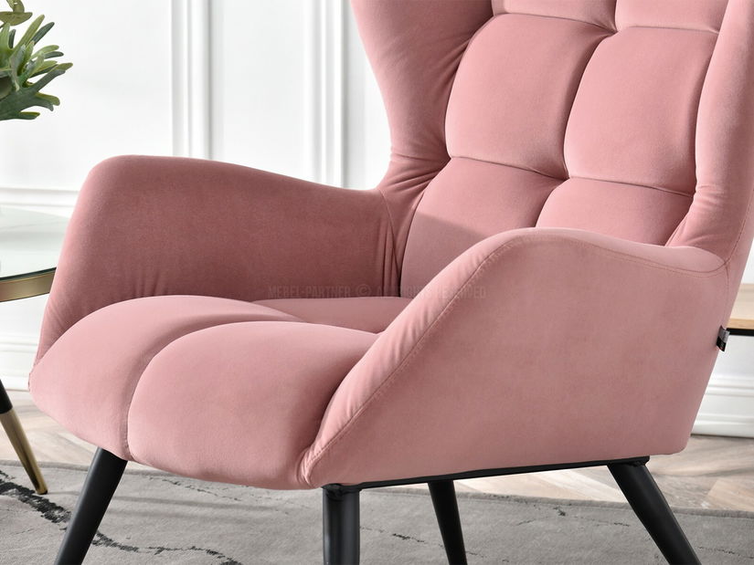 Fotel Kikino (rózsaszín + fekete)