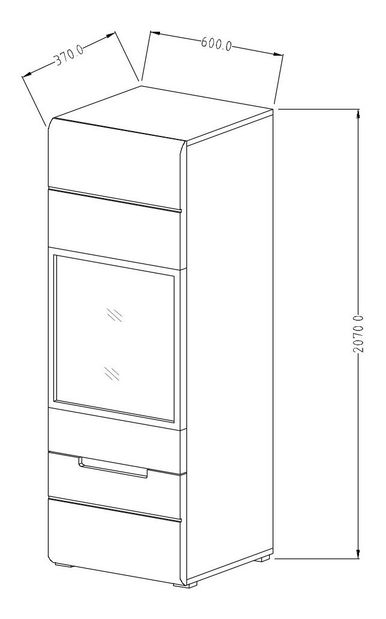 Vitrína Hayle Typ 06 (biela + biely vysoký lesk)