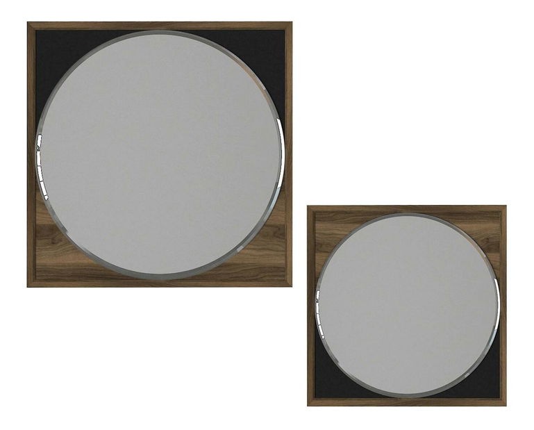 Dekoratívne zrkadlo Dabuso (orech + čierna) 