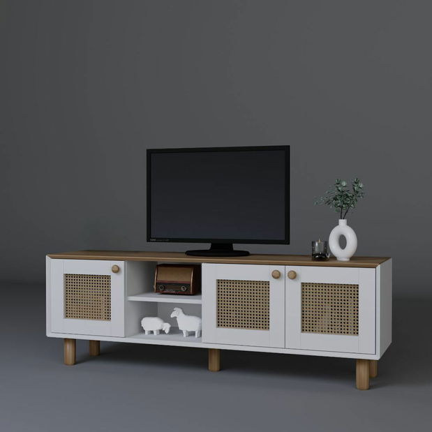 TV skrinka Bohema (dub záhradný + biela)