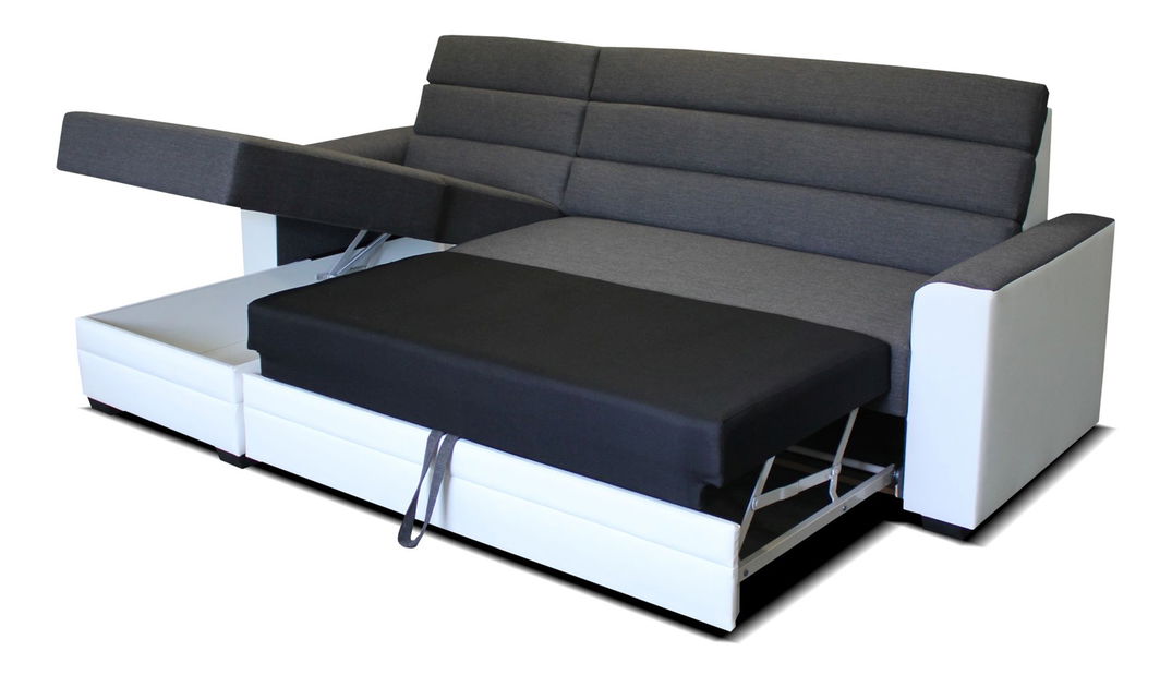 Rohová sedačka Ulm L+2F (sivá + biela) (L)