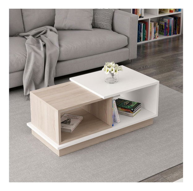 Masă de cafea Valery (Alb + dub)