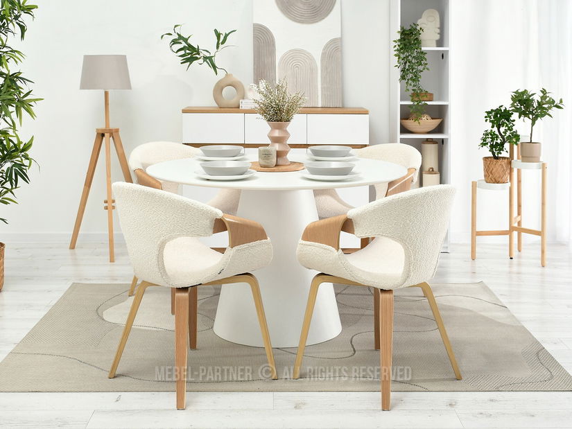 Scaun Kurt (stejar + crem)