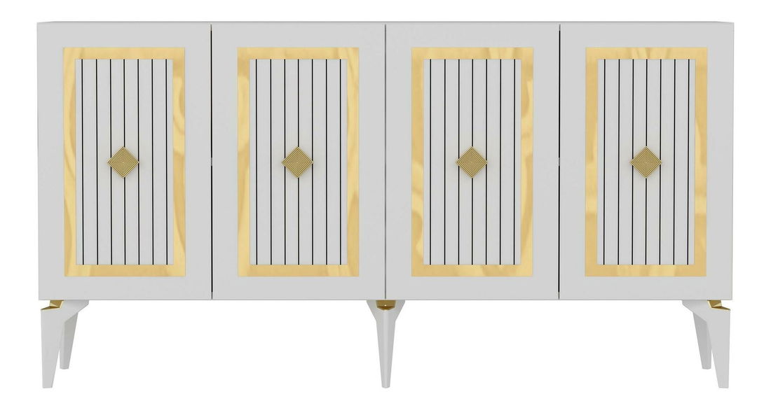 Dulap Lideke 2 (alb + auriu) 