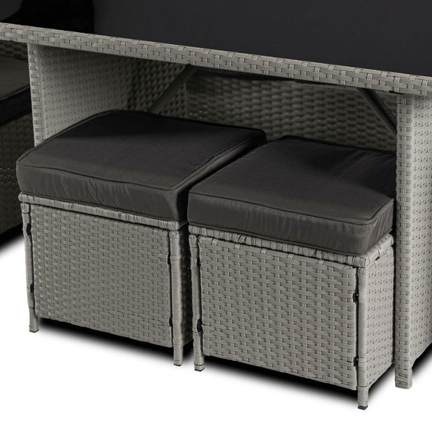 Set mobilier de grădină Comidas (gri) (pentru 7 persoane)