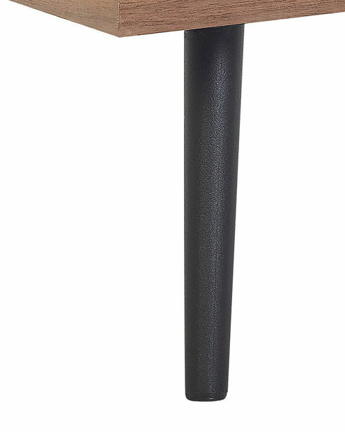 Regál RIMEN (tmavé drevo + sivá)