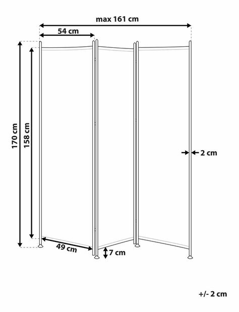 Paravan 160 x 170 cm Naria (crna)