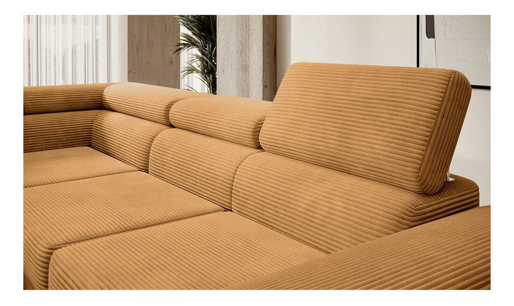 Kutna garnitura Stiletto (L) (boja senfa + srebrna)