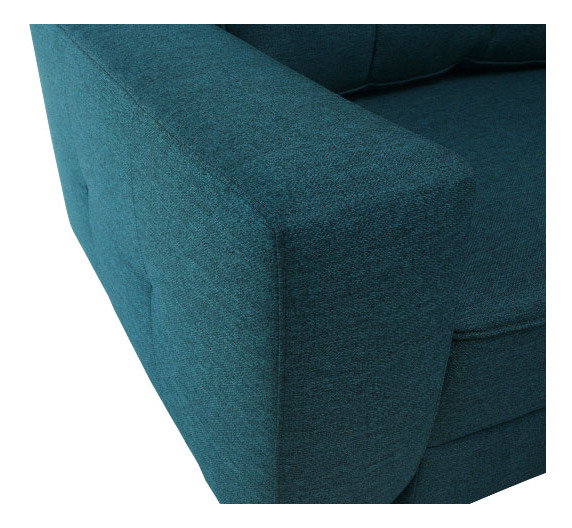 Sedacia súprava v tvare U Vellin (tyrkysová) (L)