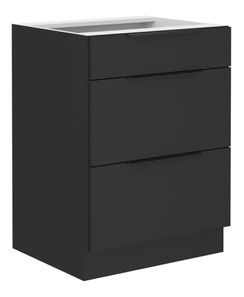 Alsó konyhaszekrény Sobera 60 D 3S BB (fekete) 