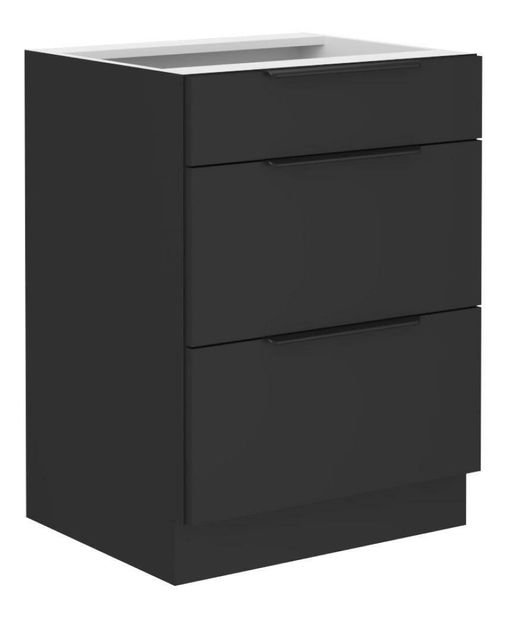 Dulap de bucătarie inferior Sobera 60 D 3S BB (negru)
