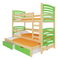 Emeletes gyerekágy  180x75 cm Stanislava (ágyráccsal és matraccal) (fenyő + zöld)