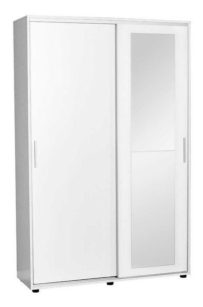 Ormar s kliznim vratima Primrose (bijela) (s ogledalom)