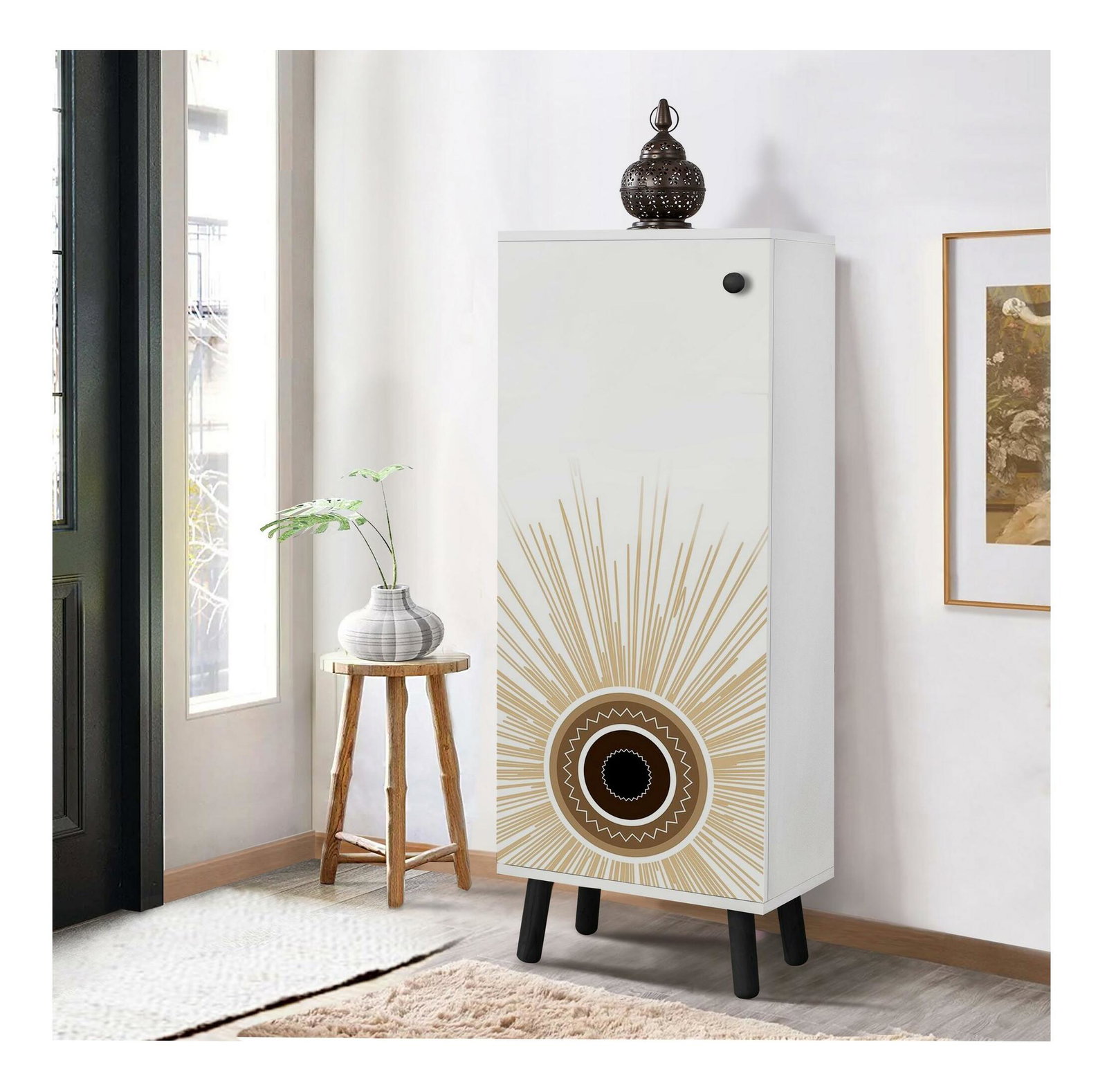 Cipőtároló (cipősszekrény) Beside 37 (fehér + fekete)