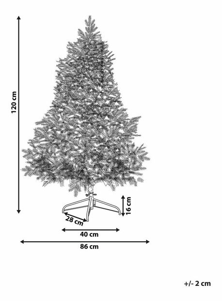 Vianočný stromček 120 cm Truett (zelená) (s osvetlením)