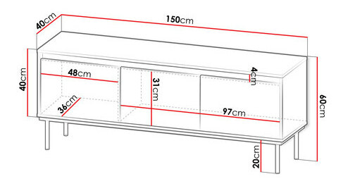 TV szekrény Gelean 3D (fekete + arany) 