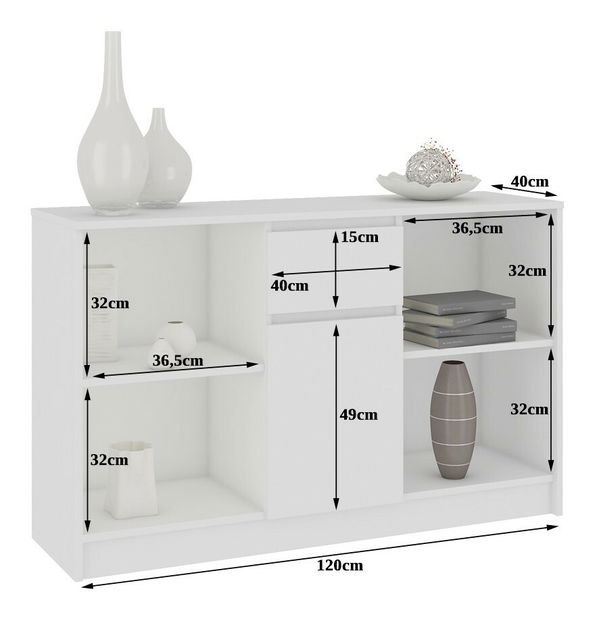 Komód Briar (fehér)