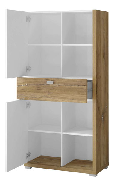 Komoda Laree Typ 44 (dub flagstaff + lesk biely)