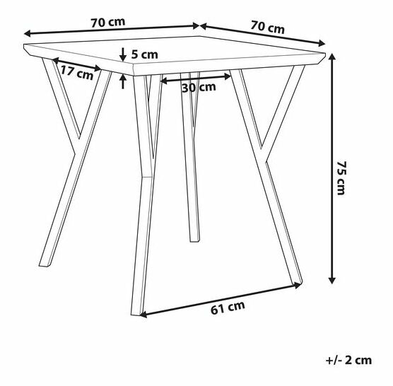 Masă de sufragerie Bendigo (pentru 4 persoane) (lemne deschis)
