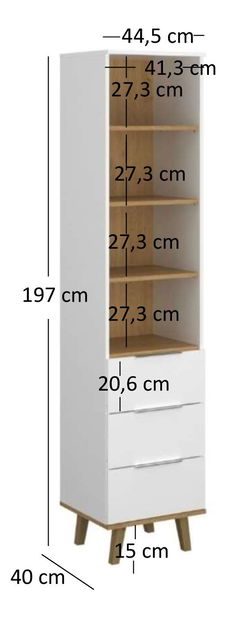 Raft Nickole 3S (alb + Stejar pietros)