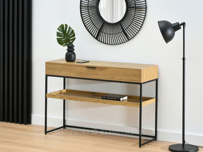 Măsuță consolă Norma Xl (stejar + negru)