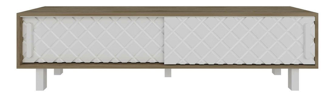 TV asztal/szekrény Robko (tölgy + fehér)