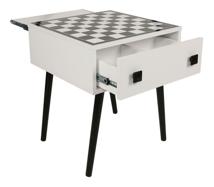 Măsuță pentru șach Chess (alb + negru)