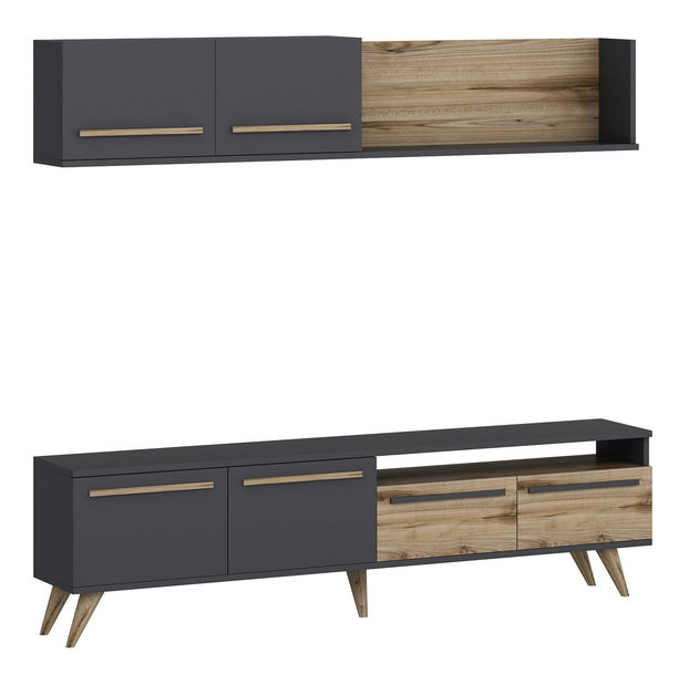 Obývacia stena Valobe 2 (orech + antracit) 