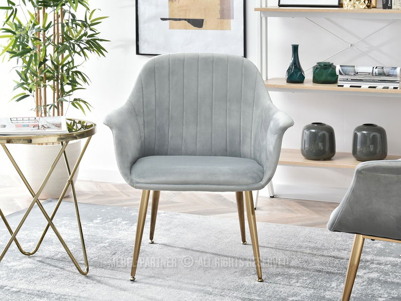 Fotel Osmol F (szürke + arany)