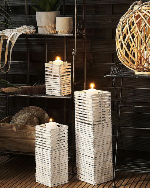 Set 3 buc sfeșnice Marka (alb)