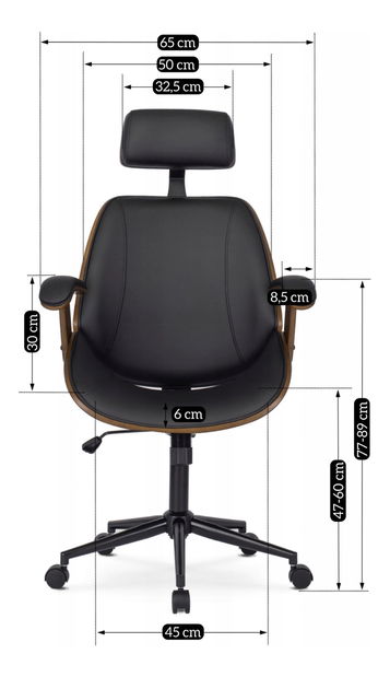 Kancelárske kreslo Fronterizos (orech + čierna) 